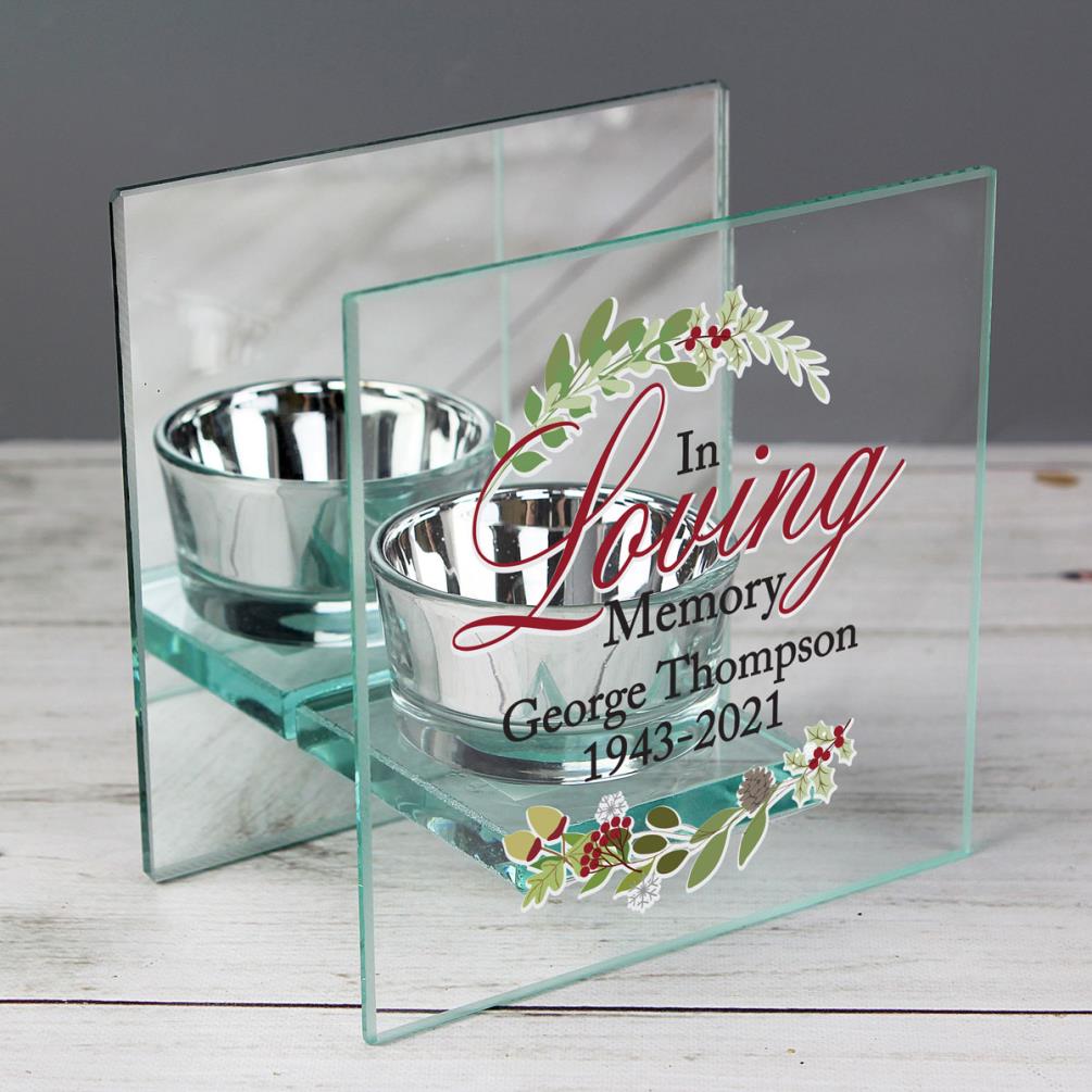 Personalised In Loving Memory Christmas Tea Light Candle Holder Extra Image 1